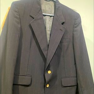 Evan Picone Mens Navy Pinstripe dress suit coat jacket 100% Wool